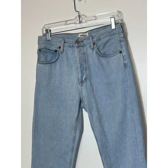 AGOLDE PARKER Jeans Button Fly Straight Cropped Relaxed Pivot Light Wash 26 - Picture 3 of 11